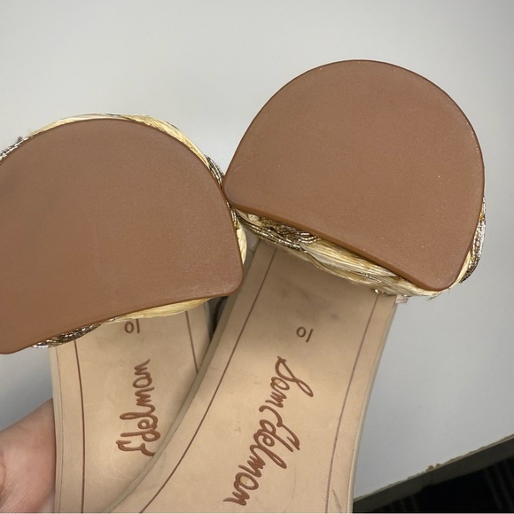 Sam Edelman Yoana Woven Raffia & Leather Sandals Size 10 GUC - Picture 7 of 8